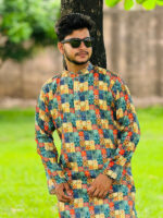 remium 3D Print Cotton Panjabi