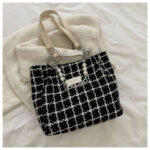 Tweed Plaid Shoulder Handbag CB14