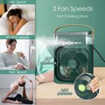 3 In 1 Air Cooling USB Fan with LED Night Light Water Fan