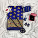 Premium Silk Katan Saree Combo Pack – Blue