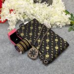 Premium Half Silk Jamdani Saree Combo Set - Black