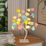 Tabletop Bonsai Tree,LED Rose Flower Tree,Table Rose Tree Lights Girls Gift for Mom Birthday Wedding Christmas Valentine's Day Party Decor (P-1344)