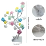 Tabletop Bonsai Tree,LED Rose Flower Tree,Table Rose Tree Lights Girls Gift for Mom Birthday Wedding Christmas Valentine's Day Party Decor (P-1344)